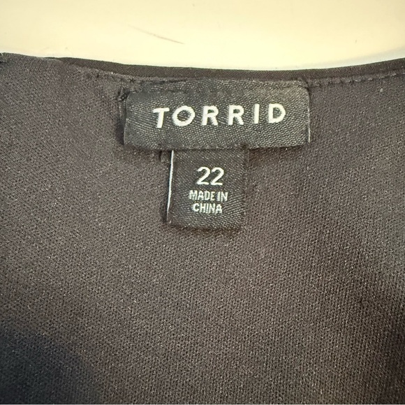 Torrid At The Knee Studio Refined Crepe Skater V Neck Black Dress Pockets Sze 22 - Picture 7 of 14